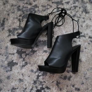 ALDO Open Toe Leather Booties. Size 7.5.